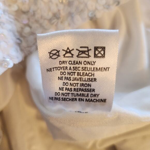 Retrofete Cassandra Dress in White Size Large Strapless Sequin Beaded NWT Bridal - Picture 13 of 13